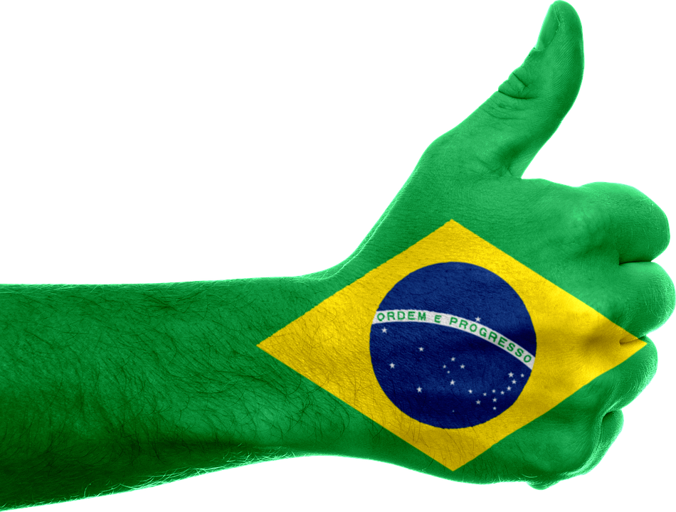 Uma mão com bandeira brasileira