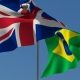 The British and the Brazilian flag next to each other.