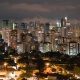 Sao Paulo at night - lots of high-rise buildings and a cloudy night sky