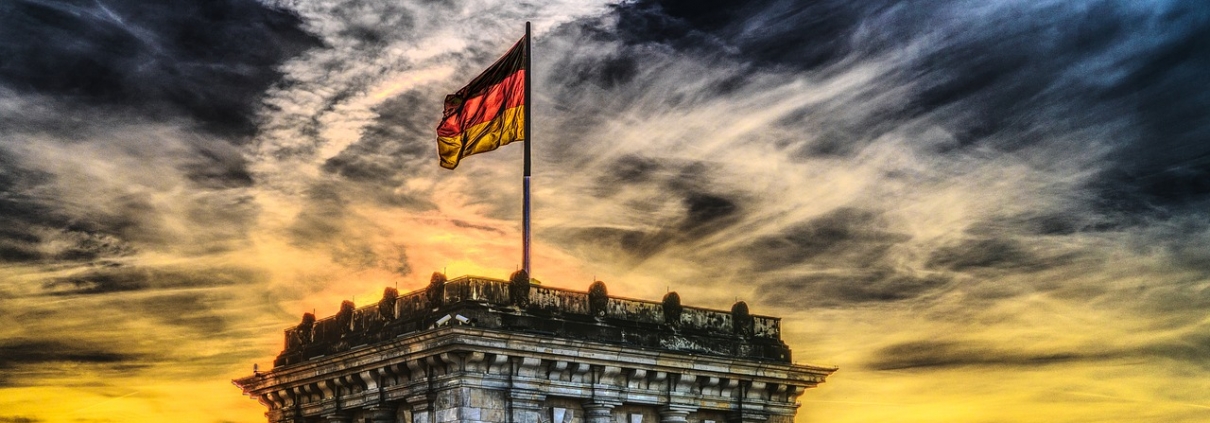 bandeira da Alemanha Bundestag pôr-do-sol