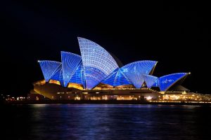 Ópera de Sydney na noite