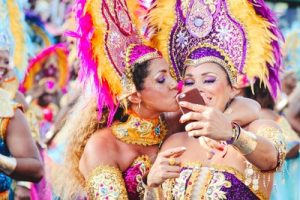 Like these girls, you can get more than just a few cool photos at most popular festivals in Brazil.